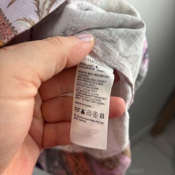 Zimmermann Luminous Linen Mixed Ribbon Stripe Belted Mini Dress US 4 Cocktail - Picture 10 of 12